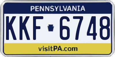 PA license plate KKF6748