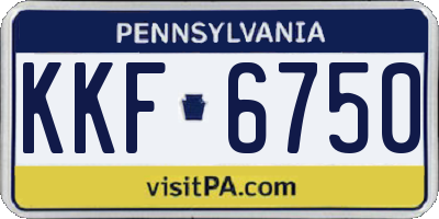PA license plate KKF6750