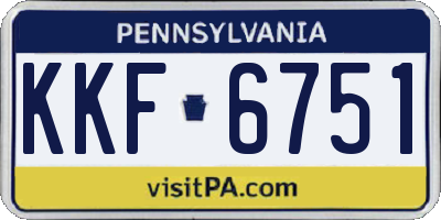 PA license plate KKF6751