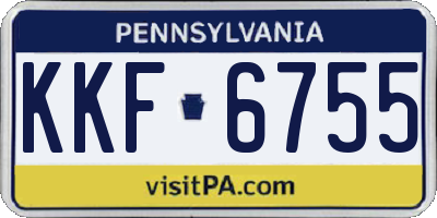 PA license plate KKF6755