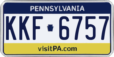 PA license plate KKF6757