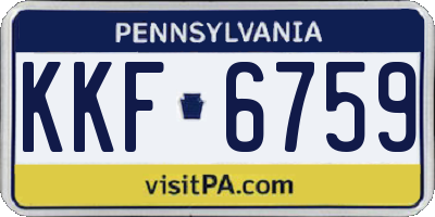 PA license plate KKF6759