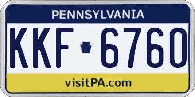 PA license plate KKF6760