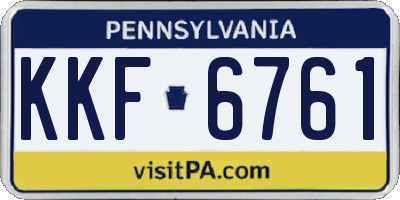 PA license plate KKF6761