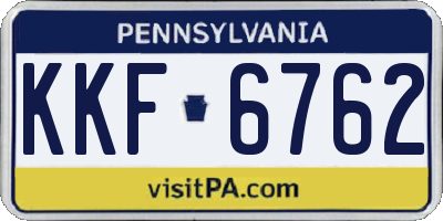 PA license plate KKF6762
