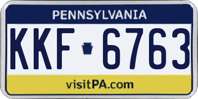 PA license plate KKF6763