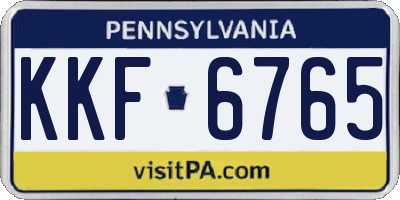 PA license plate KKF6765