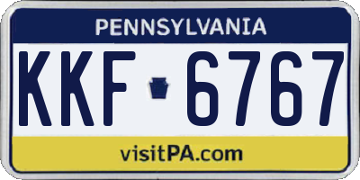 PA license plate KKF6767