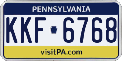 PA license plate KKF6768