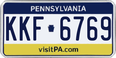 PA license plate KKF6769