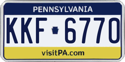 PA license plate KKF6770