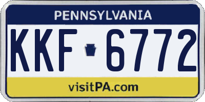 PA license plate KKF6772