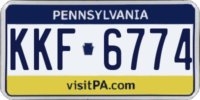 PA license plate KKF6774
