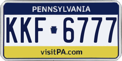 PA license plate KKF6777