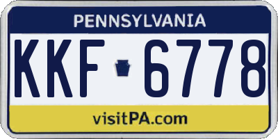 PA license plate KKF6778