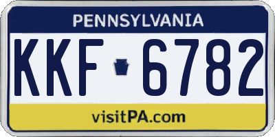 PA license plate KKF6782