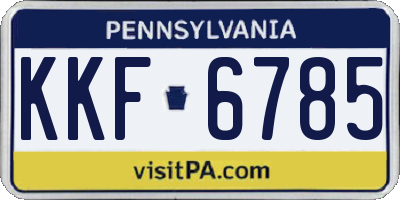 PA license plate KKF6785