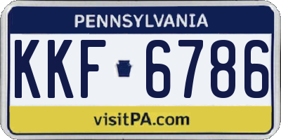 PA license plate KKF6786
