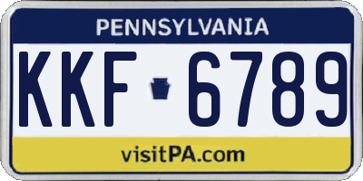 PA license plate KKF6789