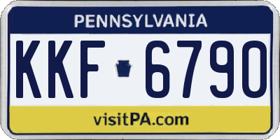PA license plate KKF6790
