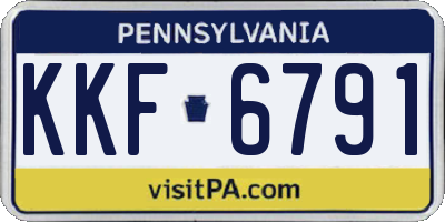 PA license plate KKF6791