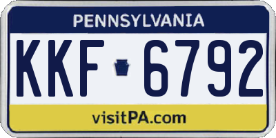PA license plate KKF6792