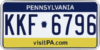 PA license plate KKF6796