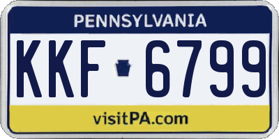 PA license plate KKF6799