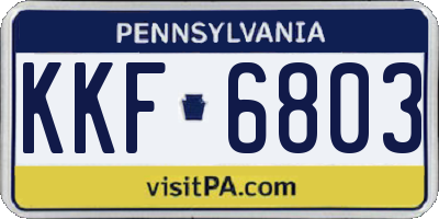 PA license plate KKF6803