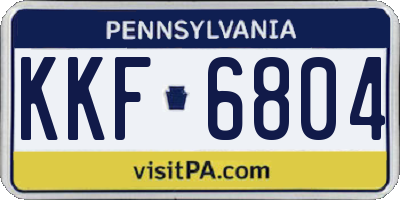 PA license plate KKF6804