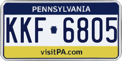 PA license plate KKF6805