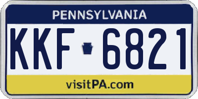 PA license plate KKF6821
