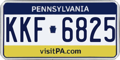 PA license plate KKF6825