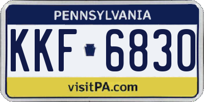 PA license plate KKF6830
