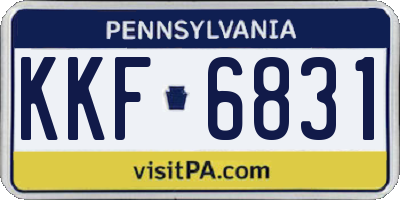 PA license plate KKF6831