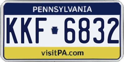 PA license plate KKF6832