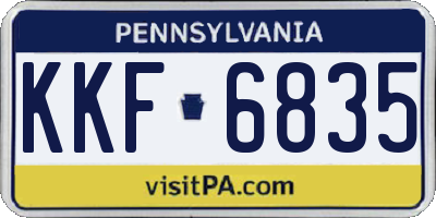 PA license plate KKF6835