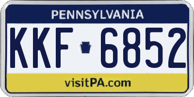 PA license plate KKF6852