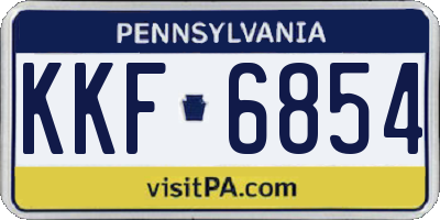 PA license plate KKF6854