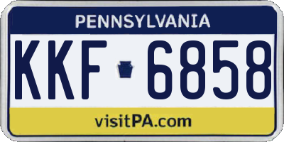 PA license plate KKF6858