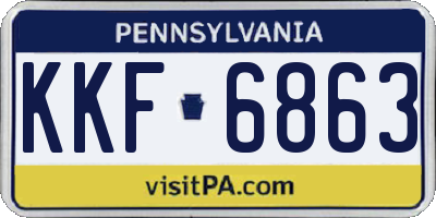PA license plate KKF6863