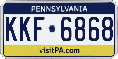 PA license plate KKF6868