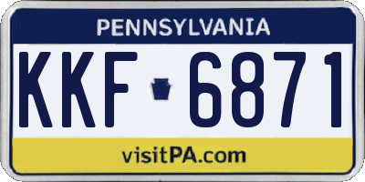 PA license plate KKF6871