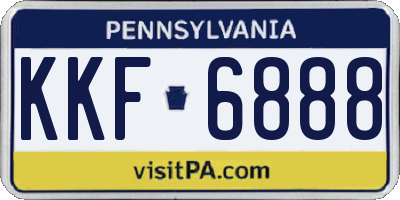 PA license plate KKF6888