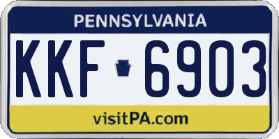 PA license plate KKF6903