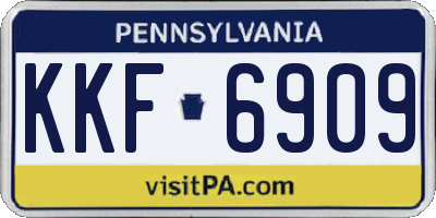 PA license plate KKF6909