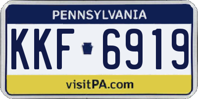PA license plate KKF6919