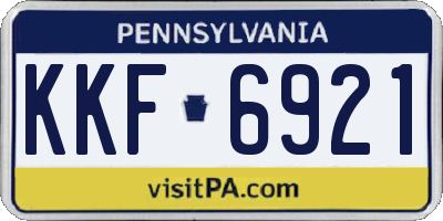 PA license plate KKF6921
