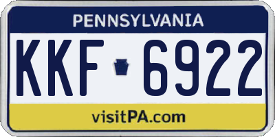 PA license plate KKF6922