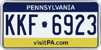 PA license plate KKF6923